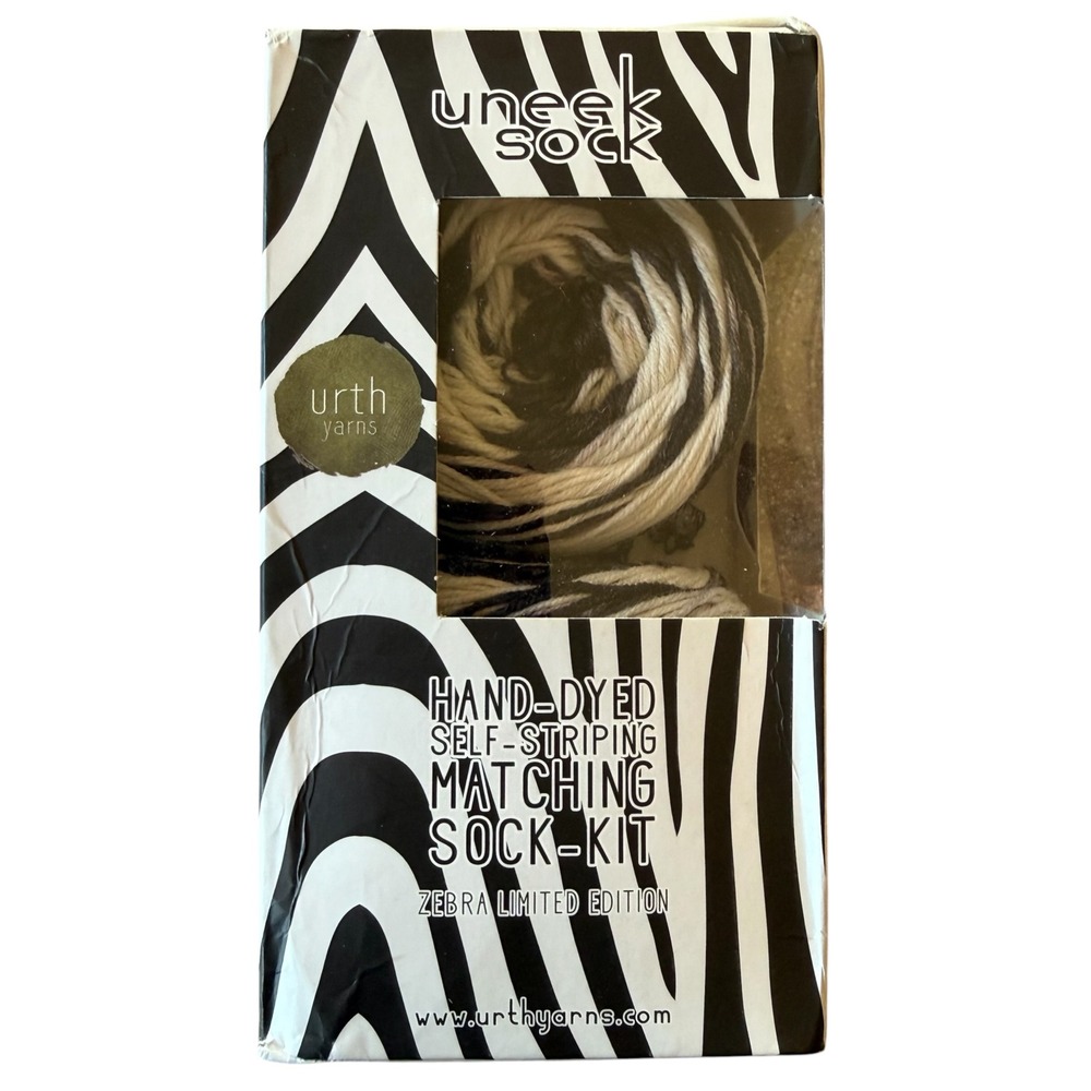 Urth Yarns Uneek Sock Kit Zebra Limited Edition Hand Dyed Self Striping Yarn